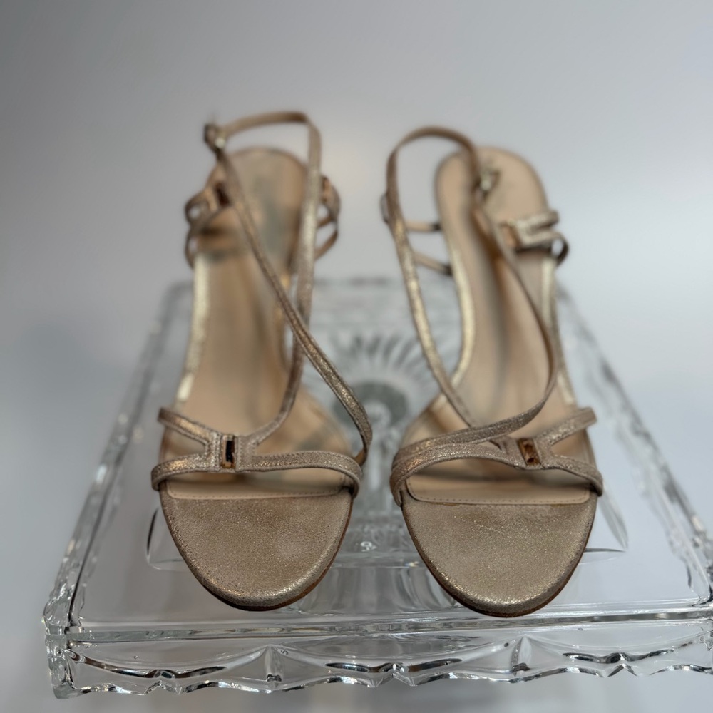 Pelle Moda IVA-S15 Evening Open Strappy Heel in Platinum - size 9- new in box